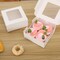 20Packs- 4 Count White Cupcake Containers Bakery Cake Boxes, Birthday, Wedding, Auto-Popup Cupcake Boxes for personalized gift giving , Cookies, Baking Gift Display,cake boxes